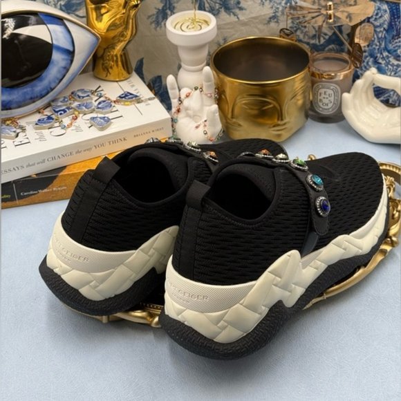 🆕 KURT GEIGER LONDON 🧿 NWOB Lond Knit Jewel Sneakers, Black - Sz EU40.5 US 9.5 - Picture 9 of 14